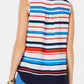 Camiseta listrada feminina Charter Club, branca, tamanho PXL