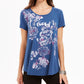 Blusa Graphic Dream Feminina Style &amp; Co Azul Tamanho X-S
