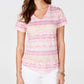 Camiseta feminina de algodão estampada Style &amp; Co, vermelha, tamanho PL