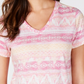 Camiseta feminina de algodão estampada Style &amp; Co, vermelha, tamanho PL