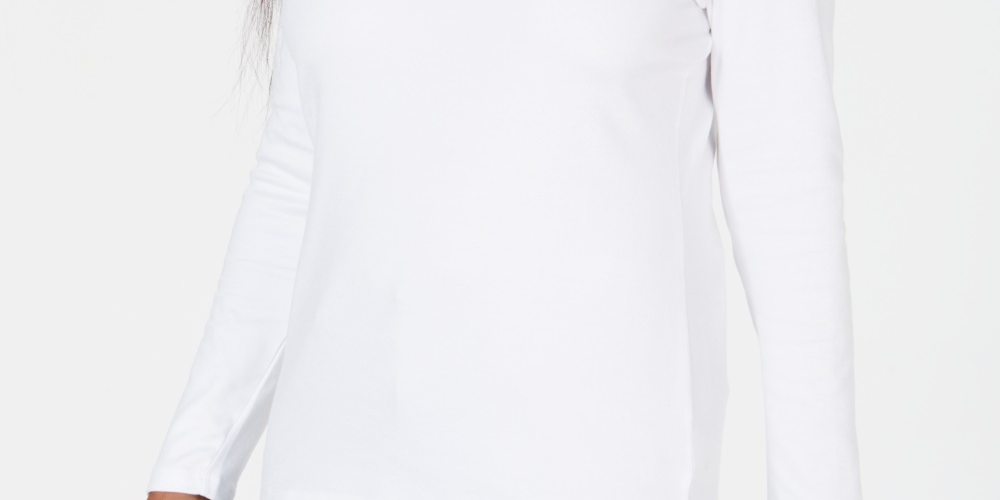 Karen Scott Top Feminino com Decote Redondo e Acabamento em Cetim, Branco, Tamanho Médio