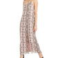 Vestido longo metálico com estampa de cobra Bar III feminino, rosa, tamanho 4