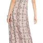 Vestido longo metálico com estampa de cobra Bar III feminino, rosa, tamanho 4