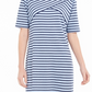Vestido listrado feminino Karen Scott, azul, tamanho pequeno
