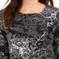 Blusa feminina jacquard da coleção JM, preta, tamanho X-S