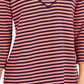 Top listrado feminino Charter Club com manga 3/4, vermelho, tamanho XX-G