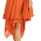 Vestido feminino Thalia Sodi com alças finas e bainha em camadas, laranja, tamanho grande