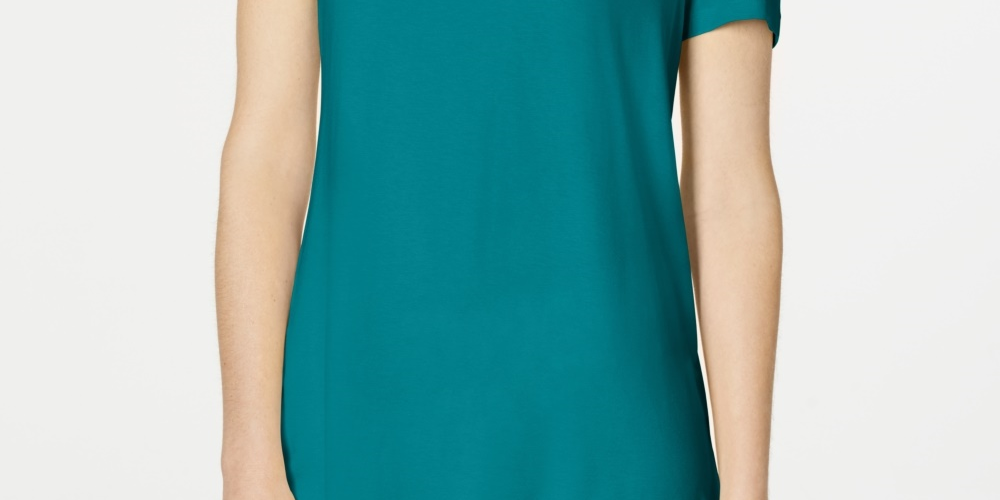 Camiseta feminina JM Collection com ombros descobertos e alças finas, azul brilhante, tamanho XX-G