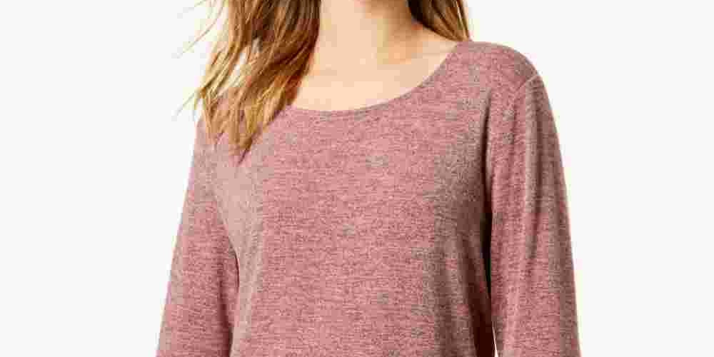 Blusa feminina com mangas em camadas Style &amp; Co, vermelha, tamanho grande