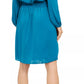 Vestido Alfani Feminino com Cintura Smock e Ombros Vazados Azul Tamanho PXL