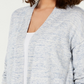 Cardigan feminino Charter Club de algodão chambray com frente aberta, azul, tamanho extrapequeno