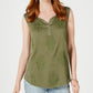 Regata feminina bordada Style &amp; Co, verde, tamanho XX-G