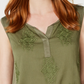 Regata feminina bordada Style &amp; Co, verde, tamanho XX-G
