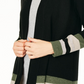 Cardigan feminino de cashmere listrado Charter Club, tamanho regular, preto, pequeno, pequeno