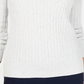 Karen Scott Suéter Feminino de Tricô com Decote Redondo e Mangas Compridas, Branco, Tamanho Pequeno Médio