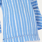 JM Collection Top feminino com manga sino e pregas, tamanho azul-marinho - PL