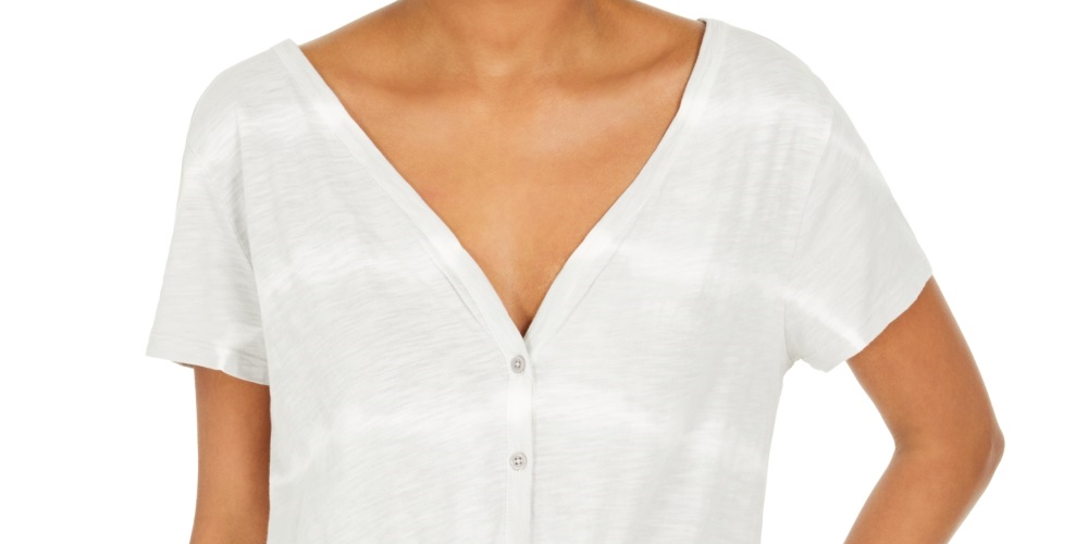 Top feminino tie-dye com amarração frontal estilo &amp; co, cinza, tamanho GG