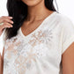 Blusa feminina com estampa de floco de neve estilo &amp; co, cinza, tamanho PS