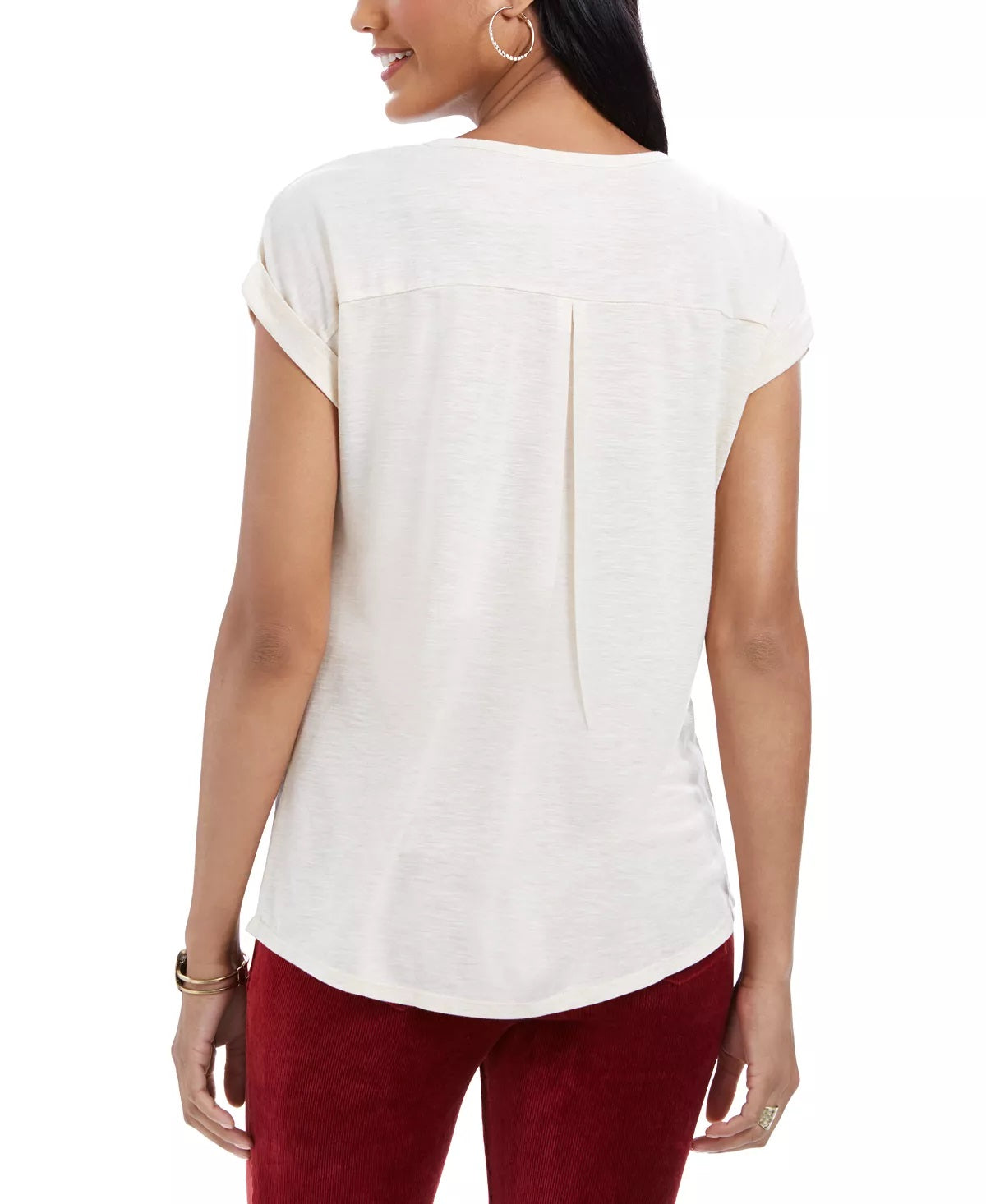 Blusa feminina com estampa de floco de neve estilo &amp; co, cinza, tamanho PS