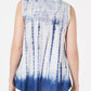 Blusa sem mangas com estampa tie-dye feminina Style &amp; Co, branca/azul-marinho, tamanho extragrande