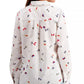 Blusa feminina Charter Club de linho com estampa náutica, branca, tamanho pequeno