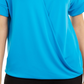 Blusa de malha com gola Alfani feminina, azul, tamanho pequeno, médio