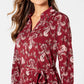 Camisa polo feminina estampada Charter Club, vinho, tamanho XX-G