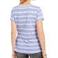 Camiseta feminina estampada com amarração lateral Style &amp; Co, branca/azul-marinho, tamanho pequeno