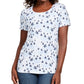 Camiseta feminina Karen Scott com decote redondo, branca, tamanho médio