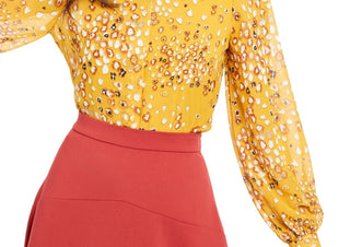 Camisa Alfani Feminina Estampa Animal Amarela Tamanho Pequeno Médio