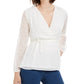 Charter Club Feminino Clip Dot Wrap Top Branco Tamanho X-G