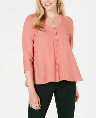 Top curto estilo feminino estilo &amp; co, laranja, tamanho extrapequeno