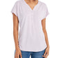 Blusa Henley de Linho e Manga Dolman Feminina Style &amp; Co Roxa Tamanho XS