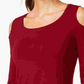 JM Collection Top feminino com ombros descobertos, vermelho, tamanho X-S