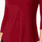 JM Collection Top feminino com ombros descobertos, vermelho, tamanho X-S