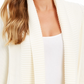 Cardigan feminino Charter Club com gola xale e frente aberta, tamanho grande, branco