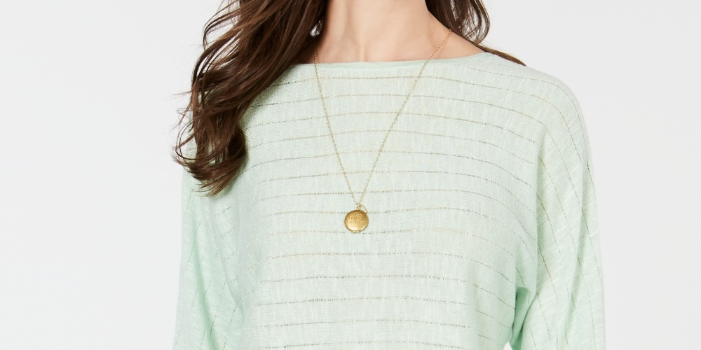 Suéter feminino estilo &amp; co com decote canoa e manga dolman, verde, tamanho grande