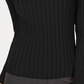 Suéter canelado feminino INC International Concepts Petite com zíper e detalhes, preto, tamanho PL