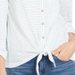 Blusa listrada com amarração frontal feminina Style &amp; Co, branca, tamanho X-G