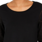 Blusa de algodão com manga ilhós feminina Style &amp; Co, preta, tamanho pequeno