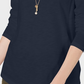 Blusa feminina com decote redondo, azul, tamanho P, estilo &amp; Co