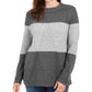 Karen Scott Suéter Feminino Grace Colorblocked Cinza Tamanho Grande
