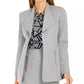 Calvin Klein Blazer Feminino com Gola Asa Aberta na Frente Cinza Tamanho 12