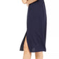 Vestido-camisa feminino Monteau com gola amarrada, azul, tamanho extragrande