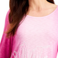 JM Collection Top Feminino com Lantejoulas Ombré e Bainha Assimétrica Rosa Tamanho XS