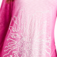 JM Collection Top Feminino com Lantejoulas Ombré e Bainha Assimétrica Rosa Tamanho XS