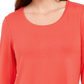 JM Collection Top feminino com decote redondo, vermelho, tamanho médio