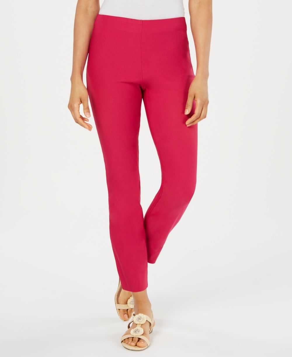 Calça feminina Chelsea Tummy Control Skinny Leg Tornozelo Charter Club Rosa Tamanho 4