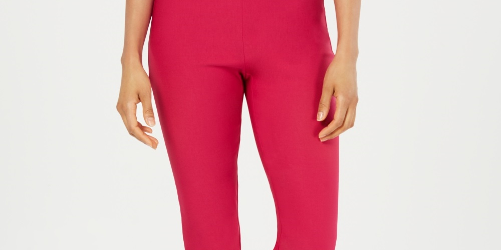 Calça feminina Chelsea Tummy Control Skinny Leg Tornozelo Charter Club Rosa Tamanho 4