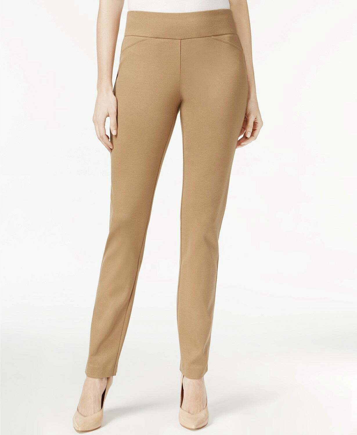 Calça feminina Charter Club Cambridge Skinny com controle de barriga, marrom, tamanho 4